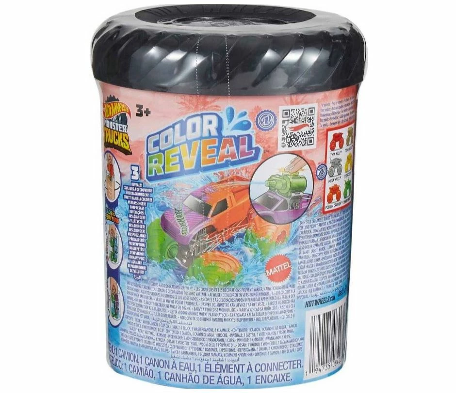 HOT WHEELS MONSTER TRUCKS COLOUR REVEAL ASSORTED STYLES 3 HOT WHEELS MONSTER TRUCKS COLOUR REVEAL ASSORTED STYLES