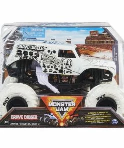 MONSTER JAM 1:24 GRAVE DIGGER WHITE MONSTER TRUCK