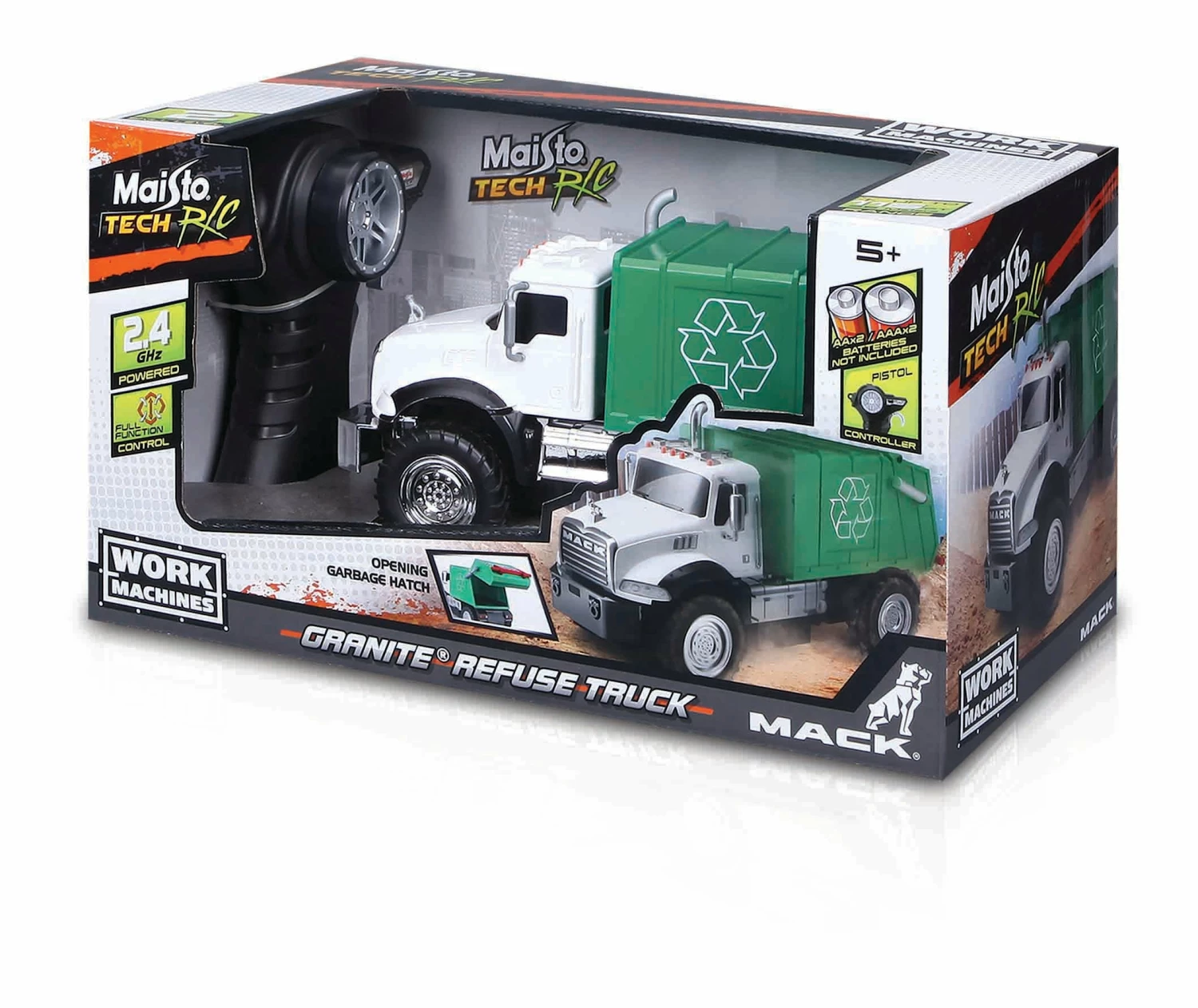 Maisto MAI TECH R/C WORK MACHINES MACK GRANITE REFUSE TRUCK - 2.4GHZ 2 Maisto MAI TECH R/C WORK MACHINES MACK GRANITE REFUSE TRUCK - 2.4GHZ