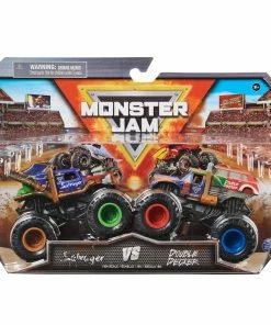 MONSTER JAM 1:64 2 PACK SALVAGER VS DOUBLE DECKER