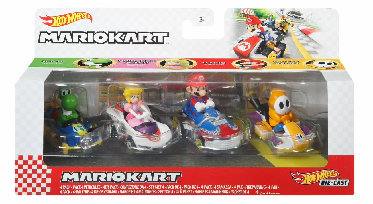 HOT WHEELS MARIO KART 4 PACK 3 HOT WHEELS MARIO KART 4 PACK