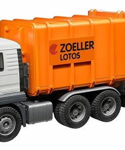 BRUDER MAN TGS REAR LOADING GARBAGE TRUCK ORANGE