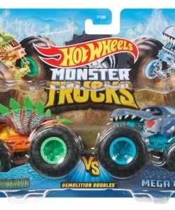 HOT WHEELS MONSTER TRUCKS 1:64 DEMOLITION DOUBLES 2-PACK ASSORTED STYLES -Toddler toy car Shop GLC86 PIP FE 21 001 21A xkun55