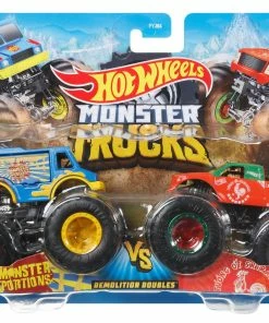 HOT WHEELS MONSTER TRUCKS 1:64 DEMOLITION DOUBLES 2-PACK ASSORTED STYLES -Toddler toy car Shop GTJ49 PIP FE 21 001 21A tbdedz