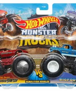 HOT WHEELS MONSTER TRUCKS 1:64 DEMOLITION DOUBLES 2-PACK ASSORTED STYLES -Toddler toy car Shop HDG15 PIP FE 22 001 21A hrr3ol