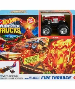 HOT WHEELS MONSTER TRUCKS FIRE THROUGH PLAYSET