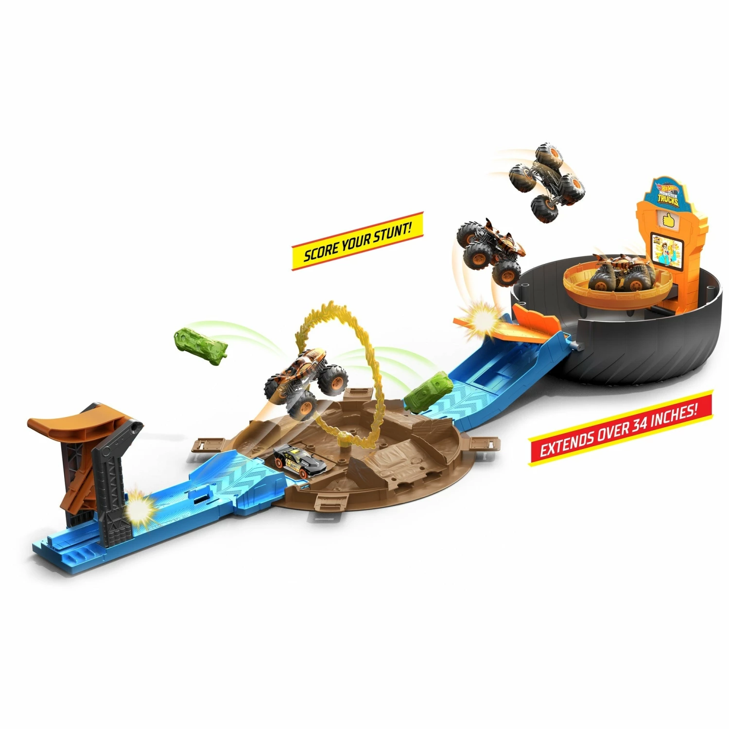 HOT WHEELS MONSTER TRUCKS STUNT TIRE PLAY SET 5 HOT WHEELS MONSTER TRUCKS STUNT TIRE PLAY SET - Image 3