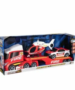 TEAMSTERZ LIGHT & SOUND FIRE HELICOPTER TRANSPORTER