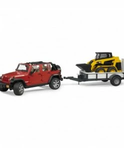 BRUDER WRANGLER RUBICON WITH TRAILER AND CAT
